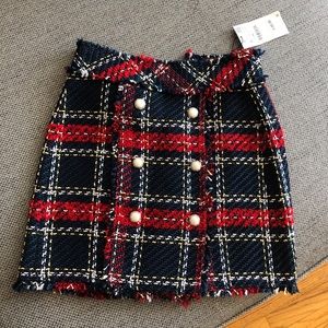 New With Tags NWT Plaid Zara Skirt